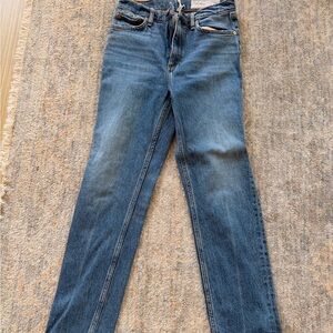 rag & bone Wren High-Rise Slim Straight Jeans in Sunfade - Size 24